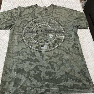 Affliction Green Camouflage Short Sleeve Tee XL